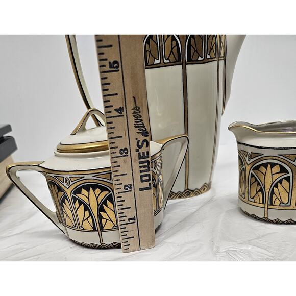 Very Rare Czechoslovakia-germany Teapot, Cream, Sugar Must See - Picture 15 of 16